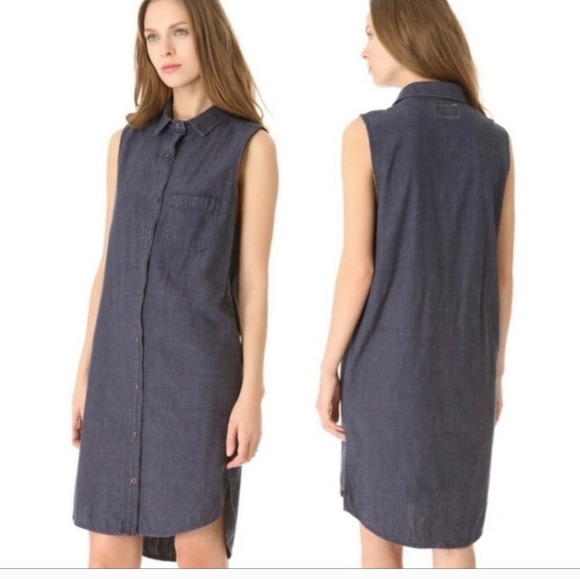 Rag & Bone Chambray Sleeveless Shirt Dress Size Small - Picture 1 of 15